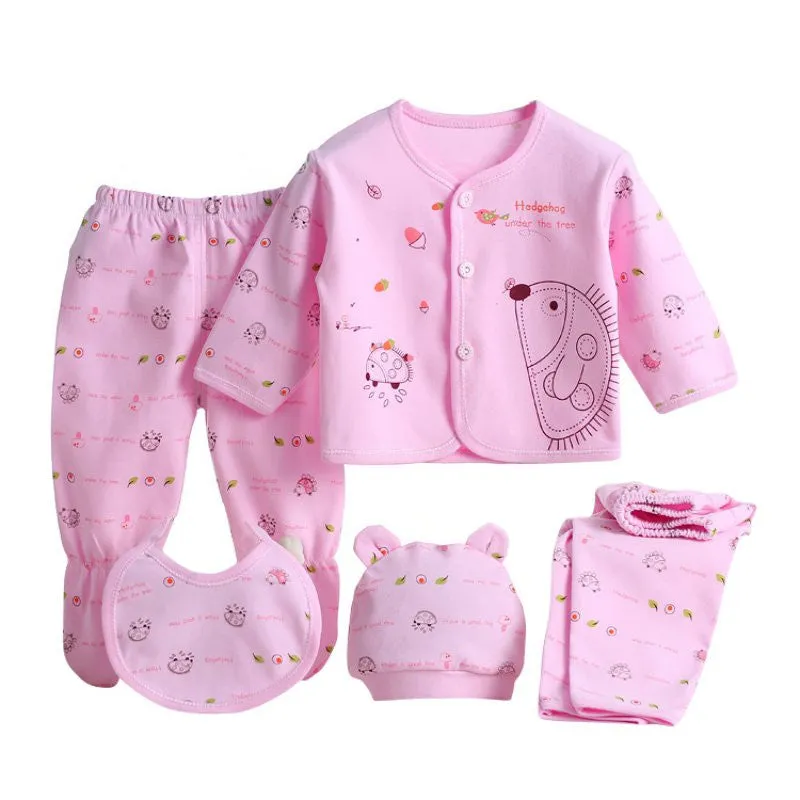 5 Pieces/set Newborn Baby Clothing Set Brand Baby Boy/Girl Clothes 100% Cotton Cartoon Underwear 0-3M SM6