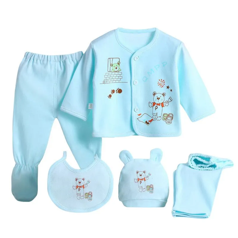 5 Pieces/set Newborn Baby Clothing Set Brand Baby Boy/Girl Clothes 100% Cotton Cartoon Underwear 0-3M SM6