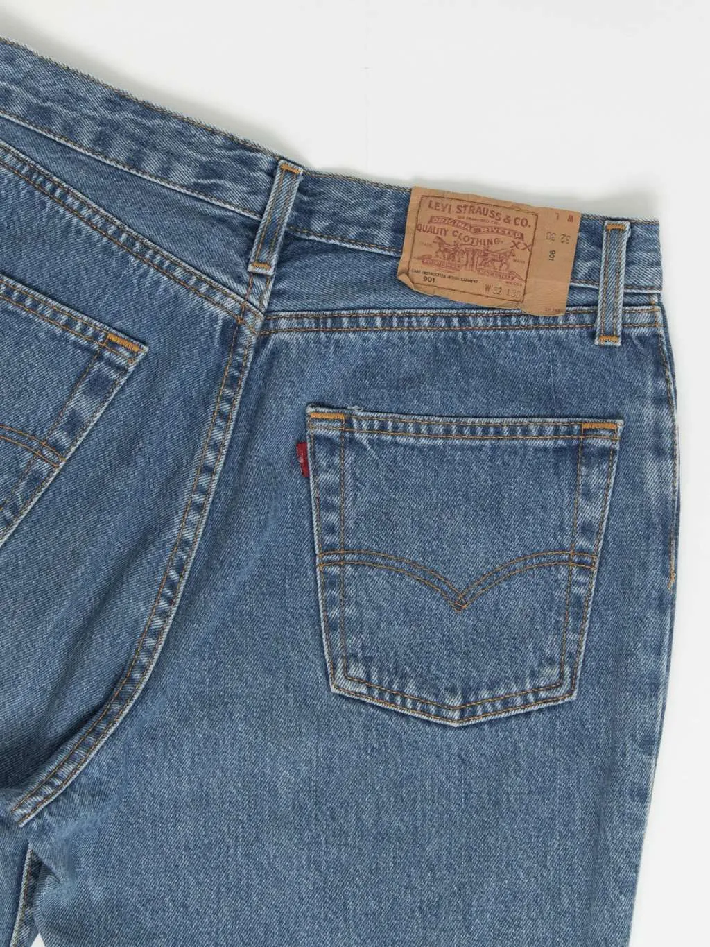 90s vintage Levis 901 jeans 30 x 29 blue stonewash UK made