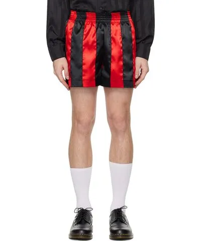 Adam Jones SSENSE Exclusive Black & Red Stripe Ribbon Footy Shorts