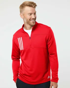 Adidas - 3-Stripes Double Knit Quarter-Zip Pullover