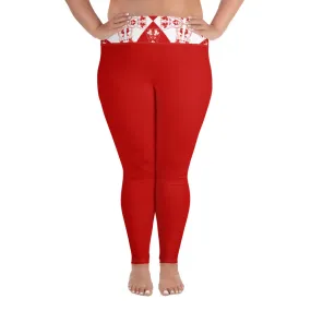 All-Over Print Plus Size Leggings Xene Red