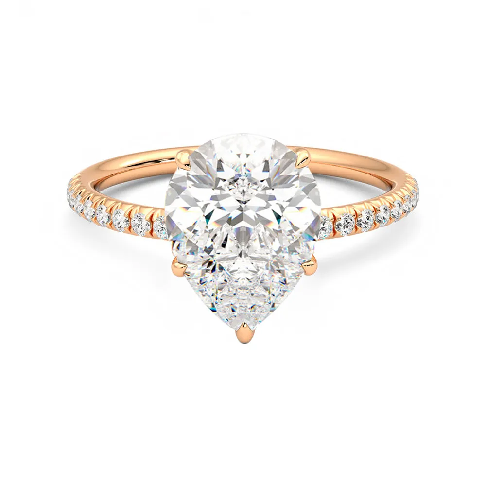 Anillo Radiance Pavé Diamante y Oro Rosa 18k