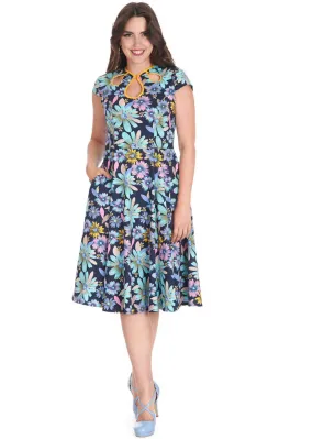 Banned Summer Bee 50's Swing Dress Navy