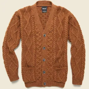 Blind Flowers Aran Cardigan - Cinnamon