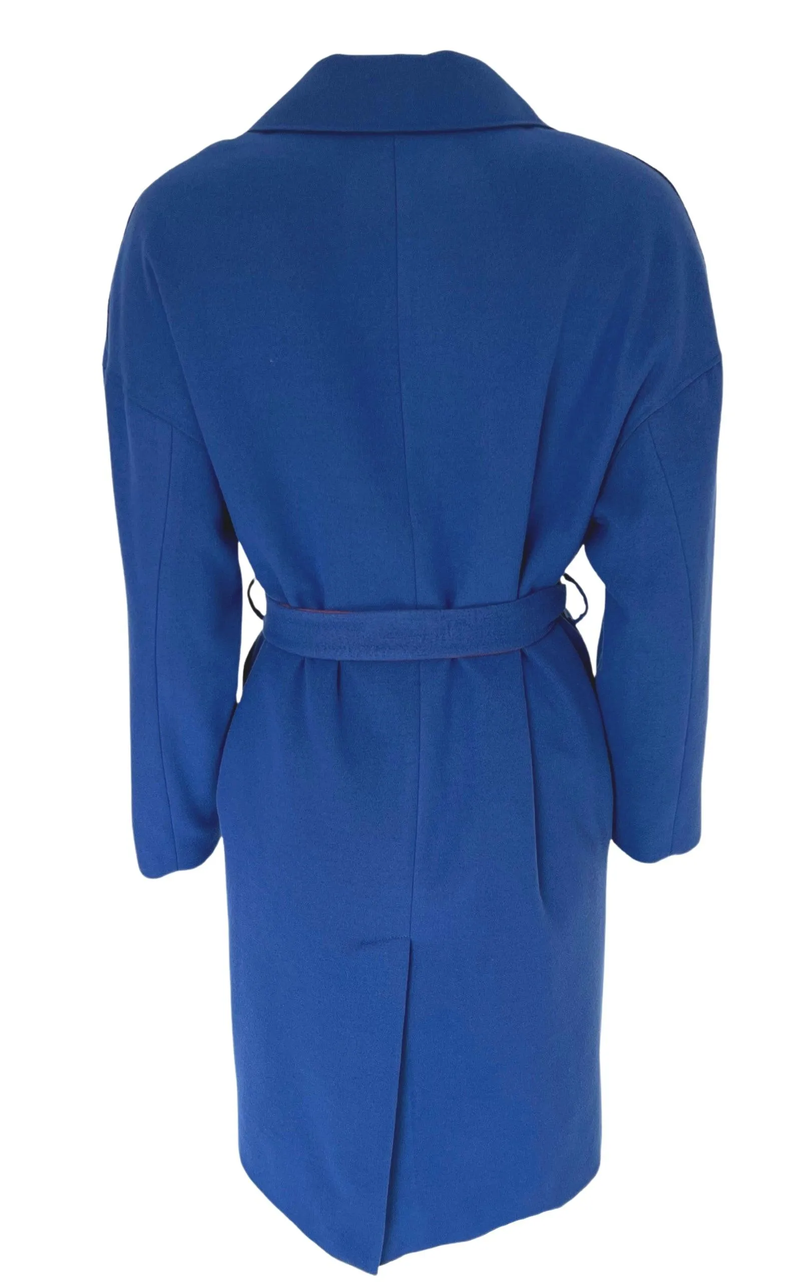 Blue Belted Wrap Trench Coat