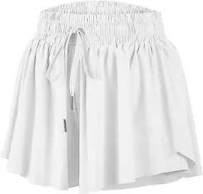 Butterfly White Flowy Shorts