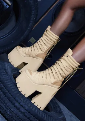 Compression Suede Platform Boots-