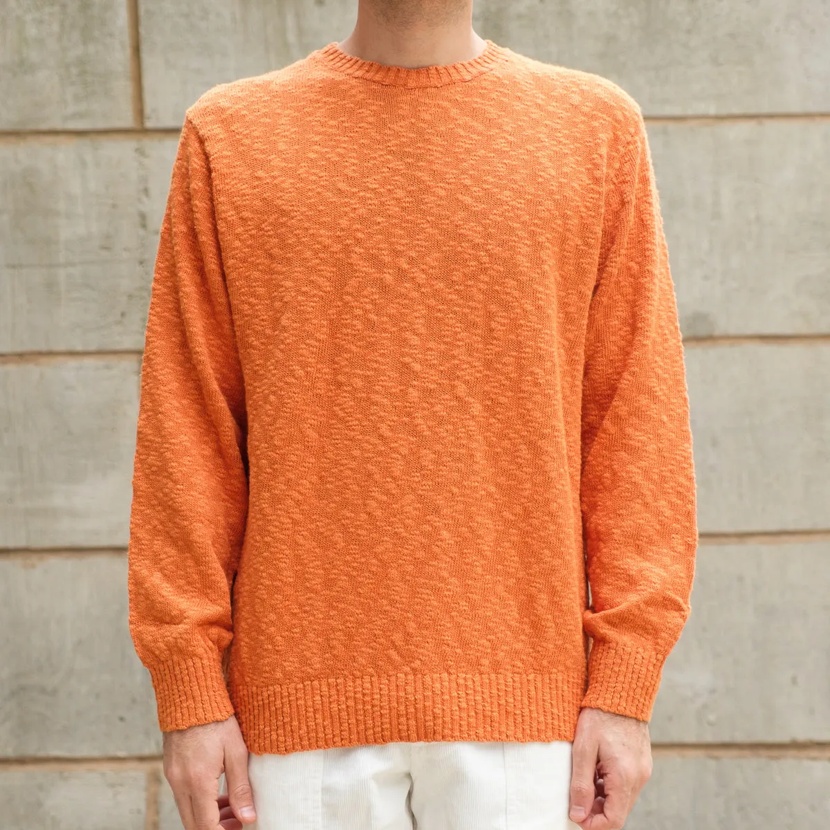 Crew Cotton Hemp 5g Sweater in Orange