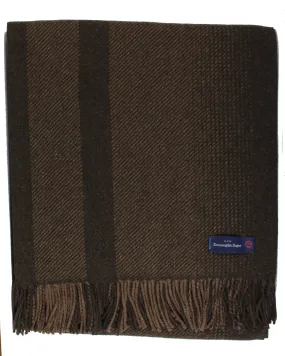 Ermenegildo Zegna Throw Blanket Brown Stripe Design