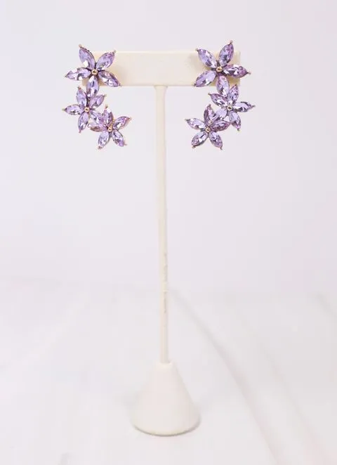 Erna CZ Flower Earring LAVENDER