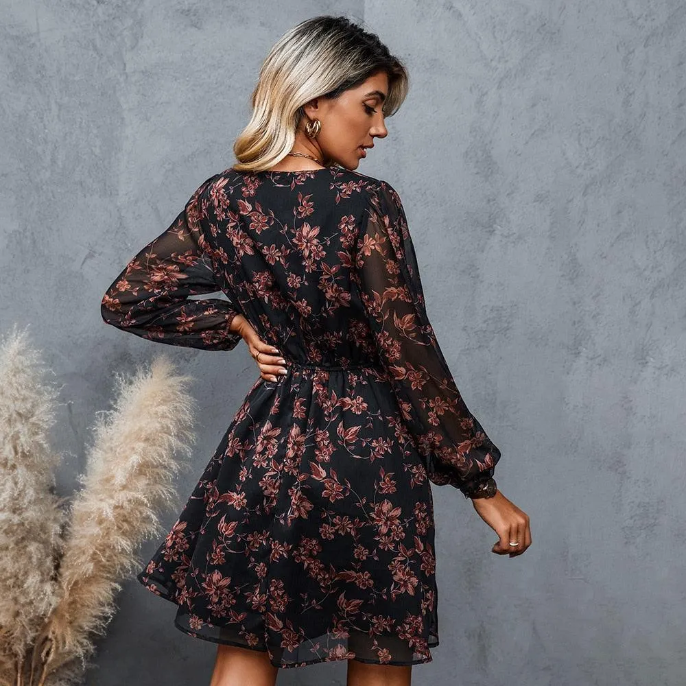 Floral Chiffon Mini Dress