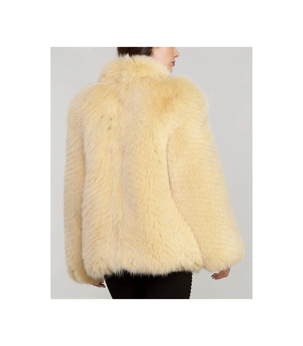 Fox Fur Coat in Yellow: FurSource.com