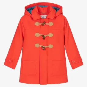 Girls Red Hooded Duffle Coat