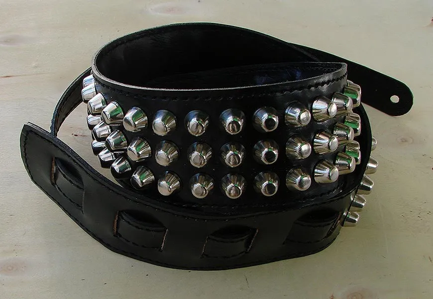 Guitar strap and bass with cut spikes