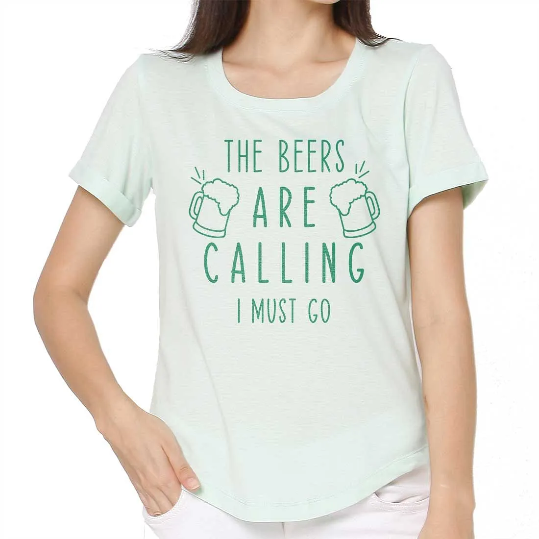 Gym Tshirt For Women  - The Beers are Calling