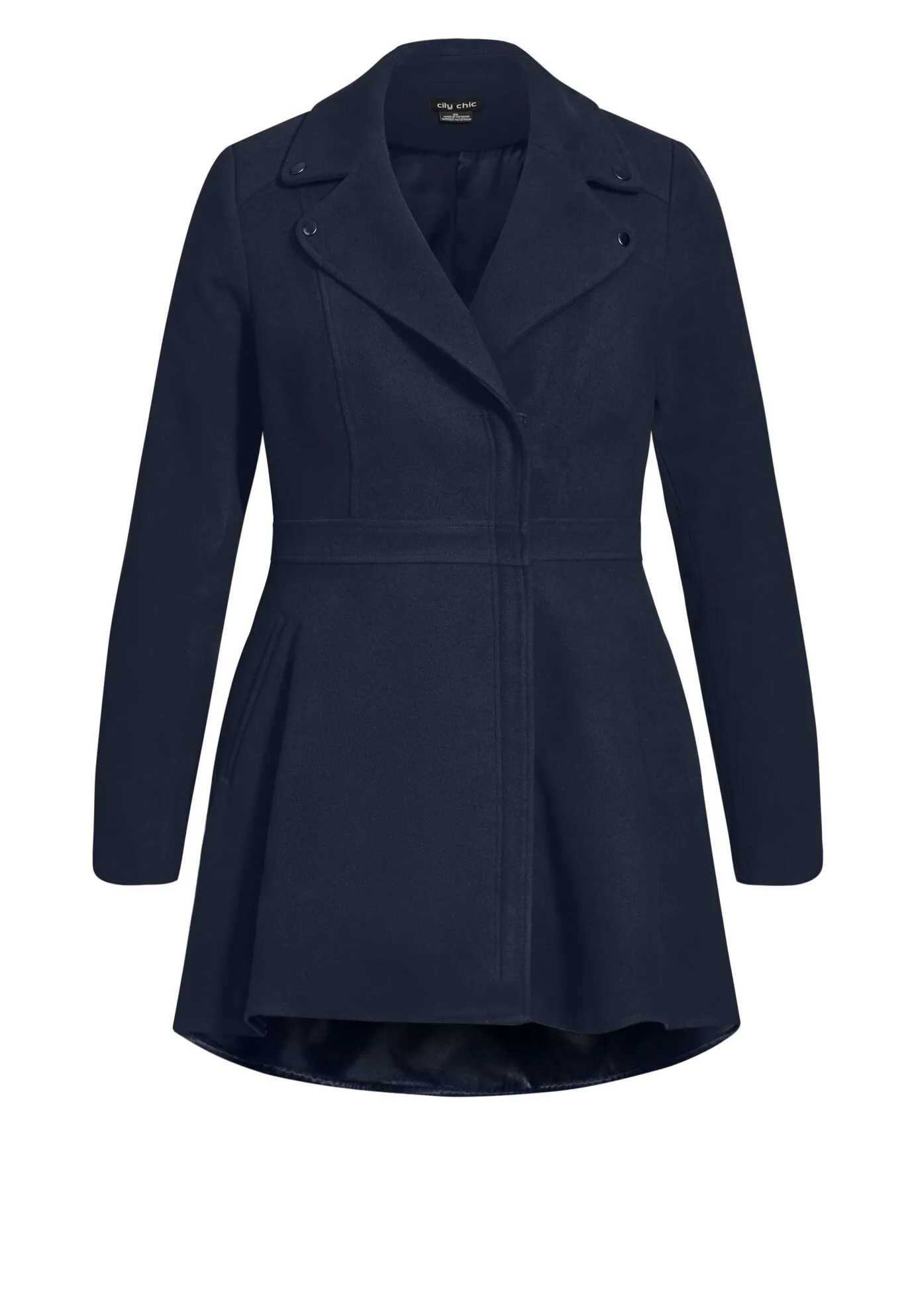 Hi Lo Frill Coat - navy