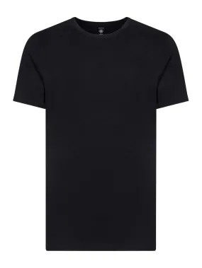 Interlock - Maglietta girocollo in puro cotone  - Nero