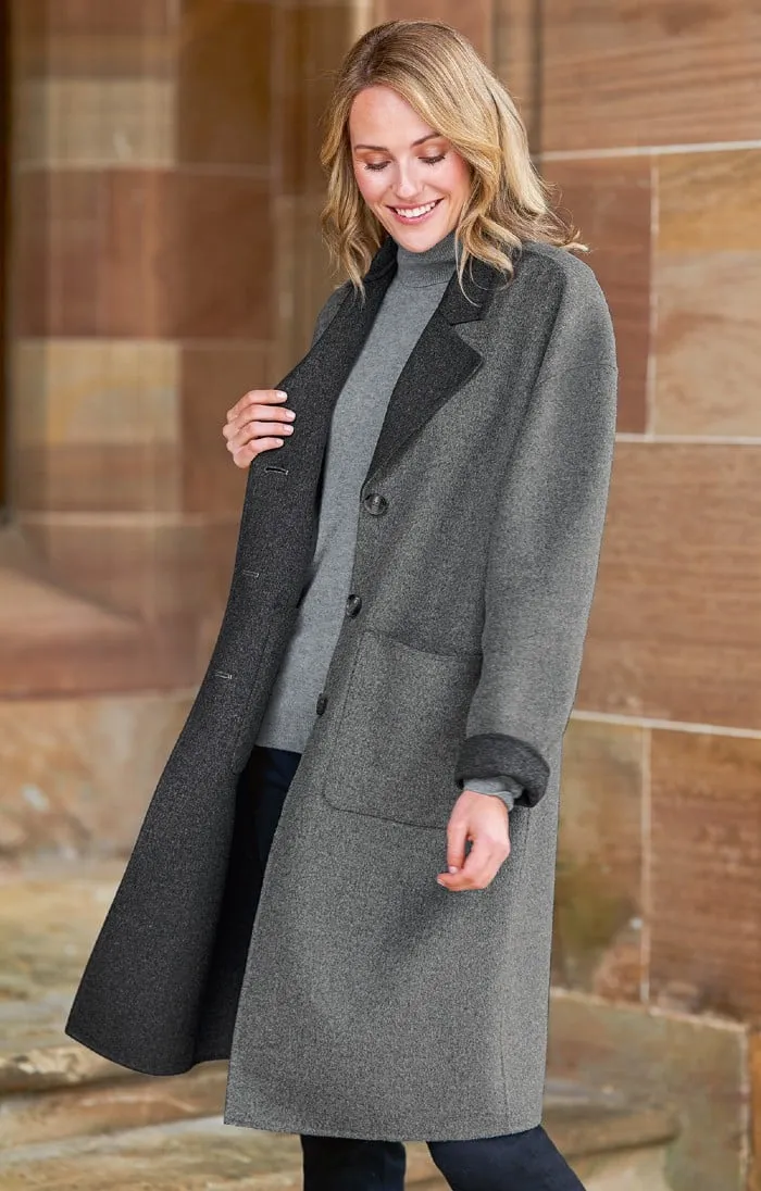 Ladies Wool Rich Reversible Coat