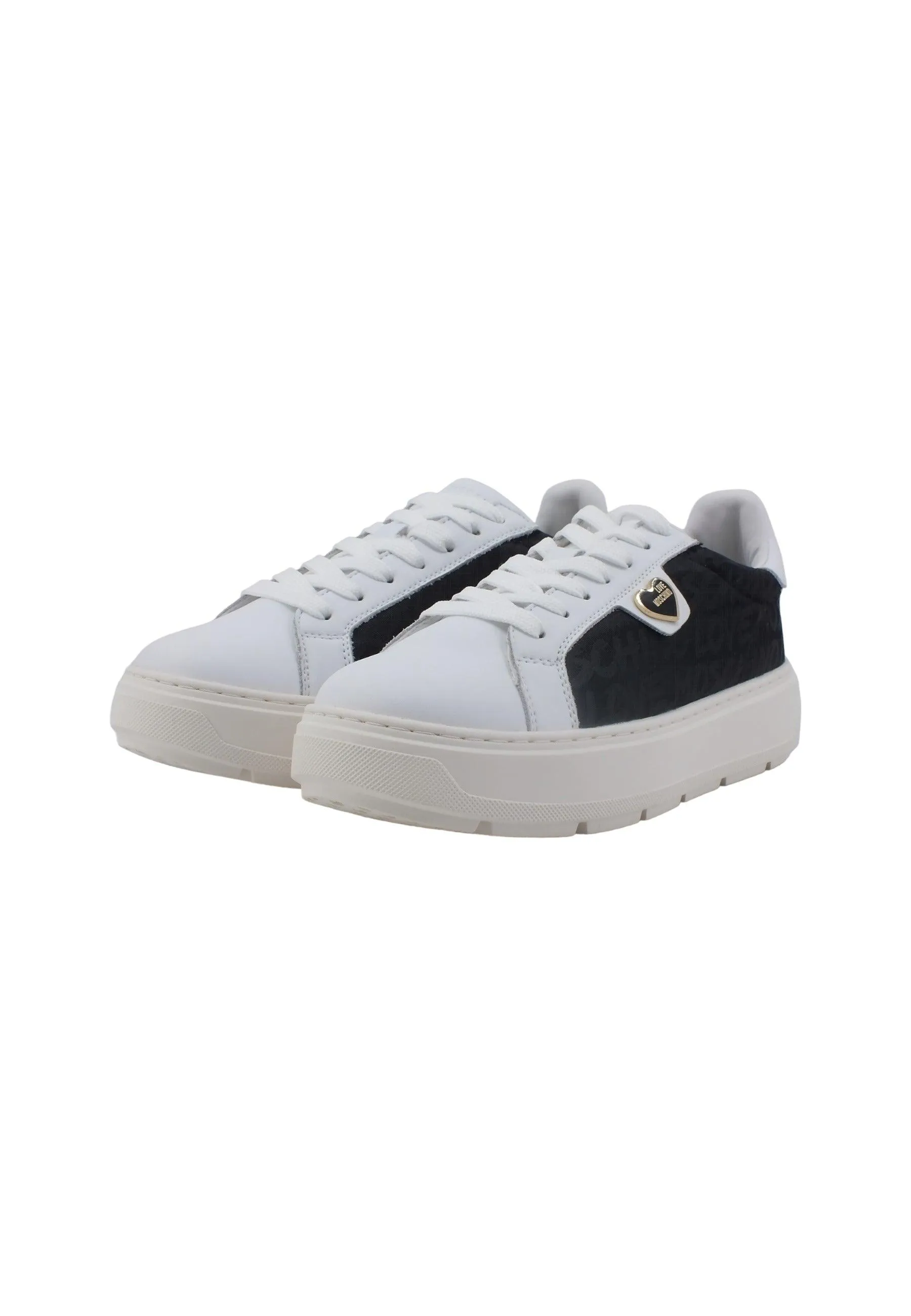 LOVE MOSCHINO Sneaker Donna Bianco Nero JA15214G1HJS100B