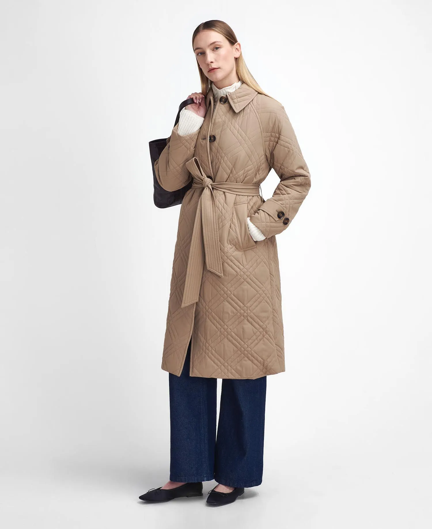  Mariah Quilted Trench Coat     