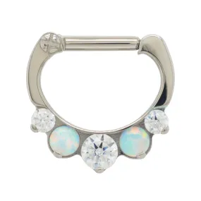 Odyssey Clicker #27 Graduated 'Mixed Gem 1' with Faceted Gems & Opals - 16 ga. 1/4 post