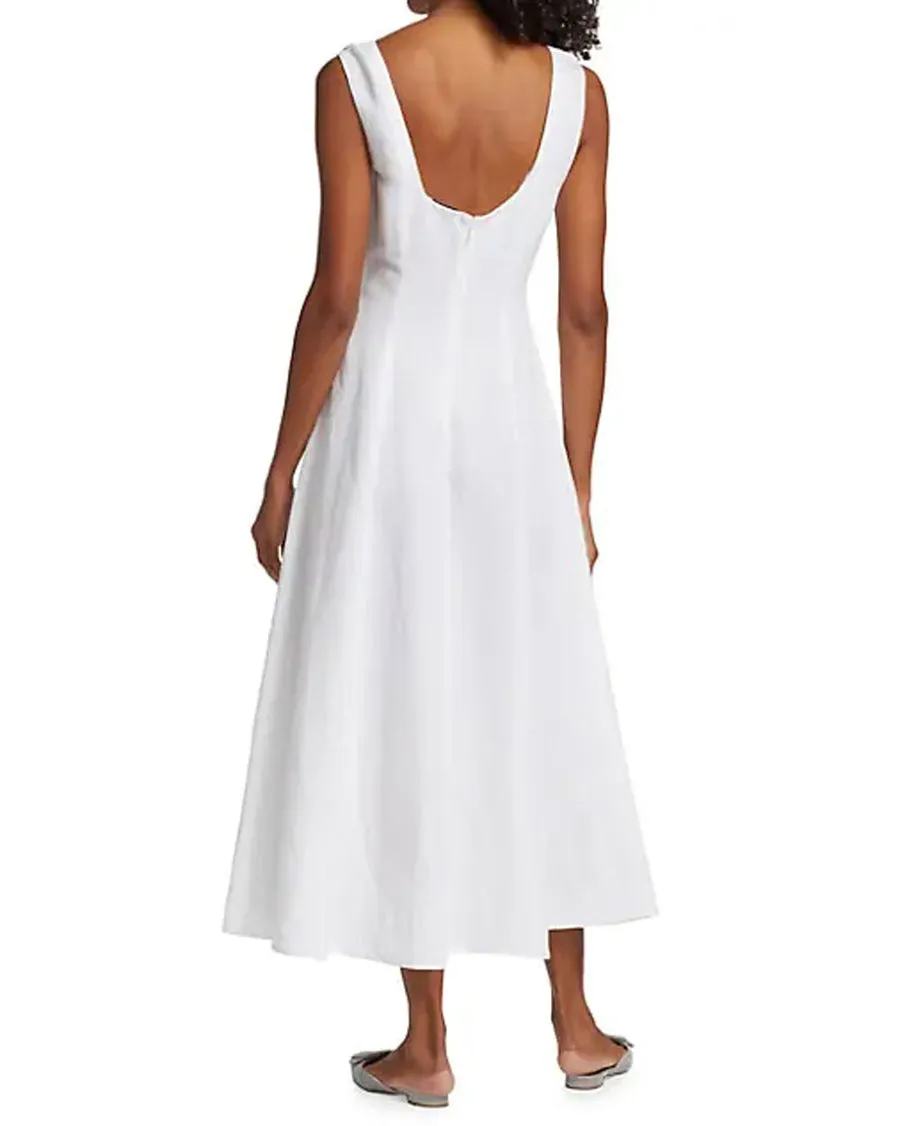 Off White Panelled Scoop Neck Dress