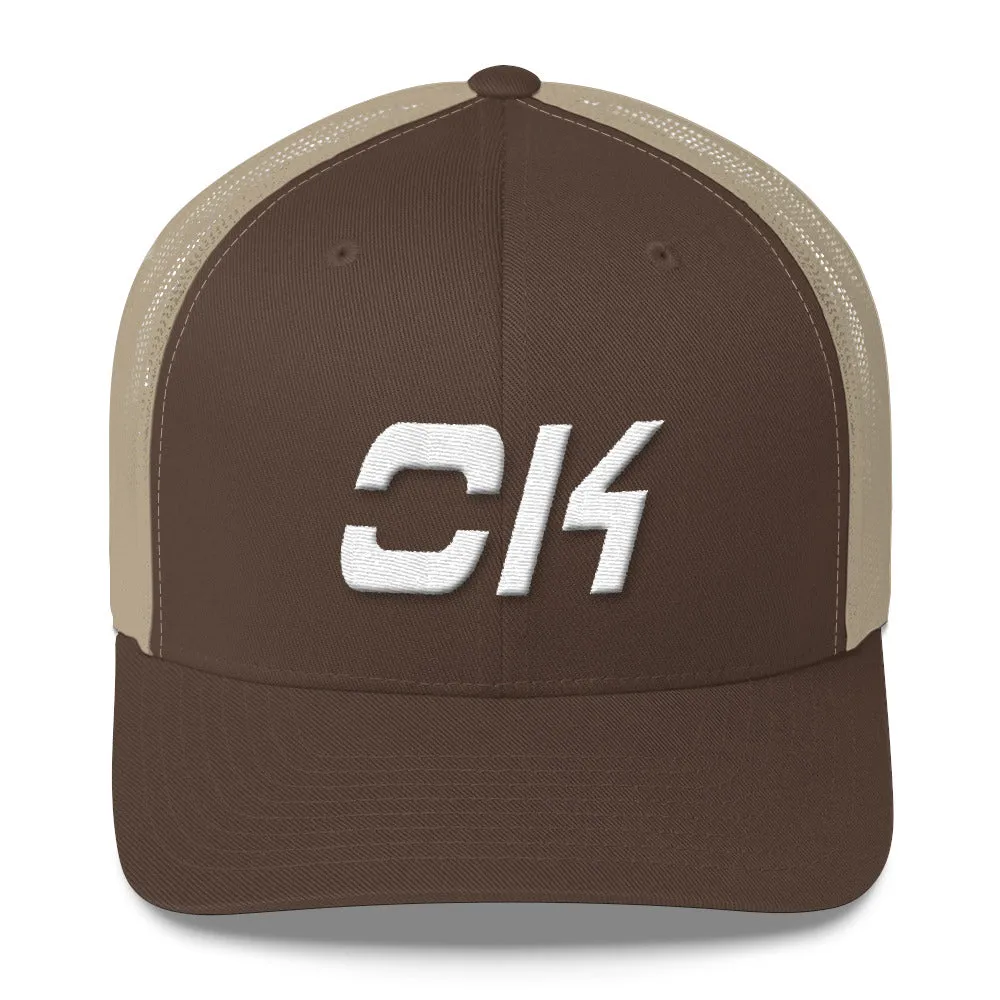 Oklahoma - Mesh Back Trucker Cap - White Embroidery - OK - Many Hat Color Options Available