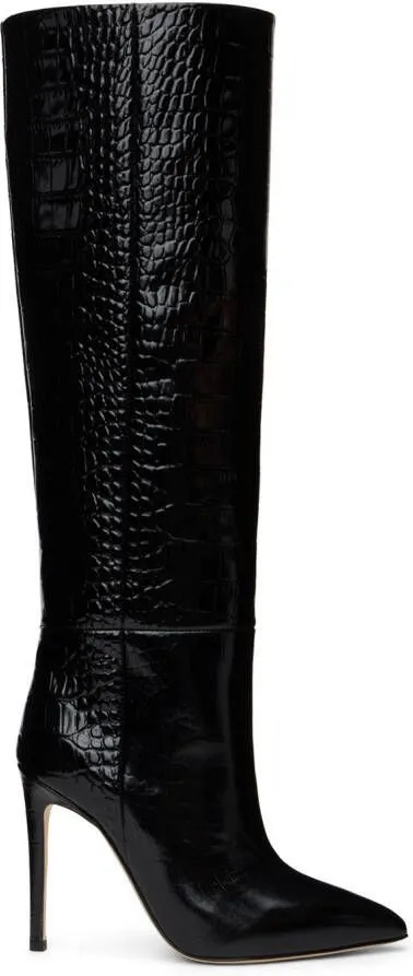 Paris Texas Black Croc Boots