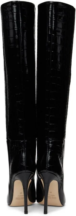 Paris Texas Black Croc Boots