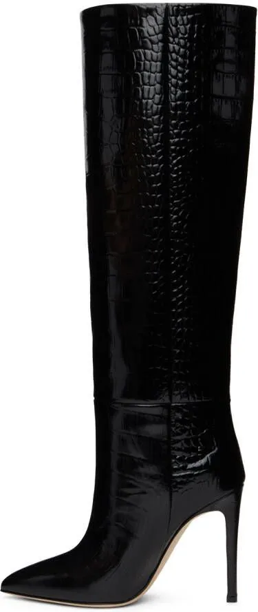 Paris Texas Black Croc Boots