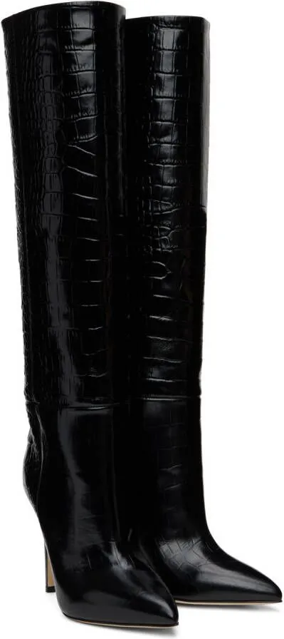 Paris Texas Black Croc Boots