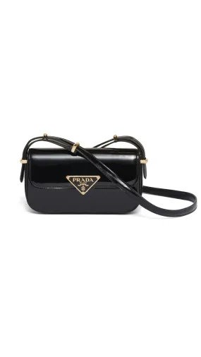 Patent Leather Shoulder Bag - Black