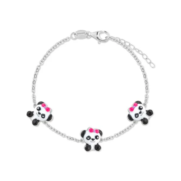 Pulsera nia Panda Plata
