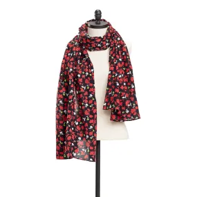 Red Pure Cotton Floral Print Scarf | Hats & Scarves | Tommy Hilfiger