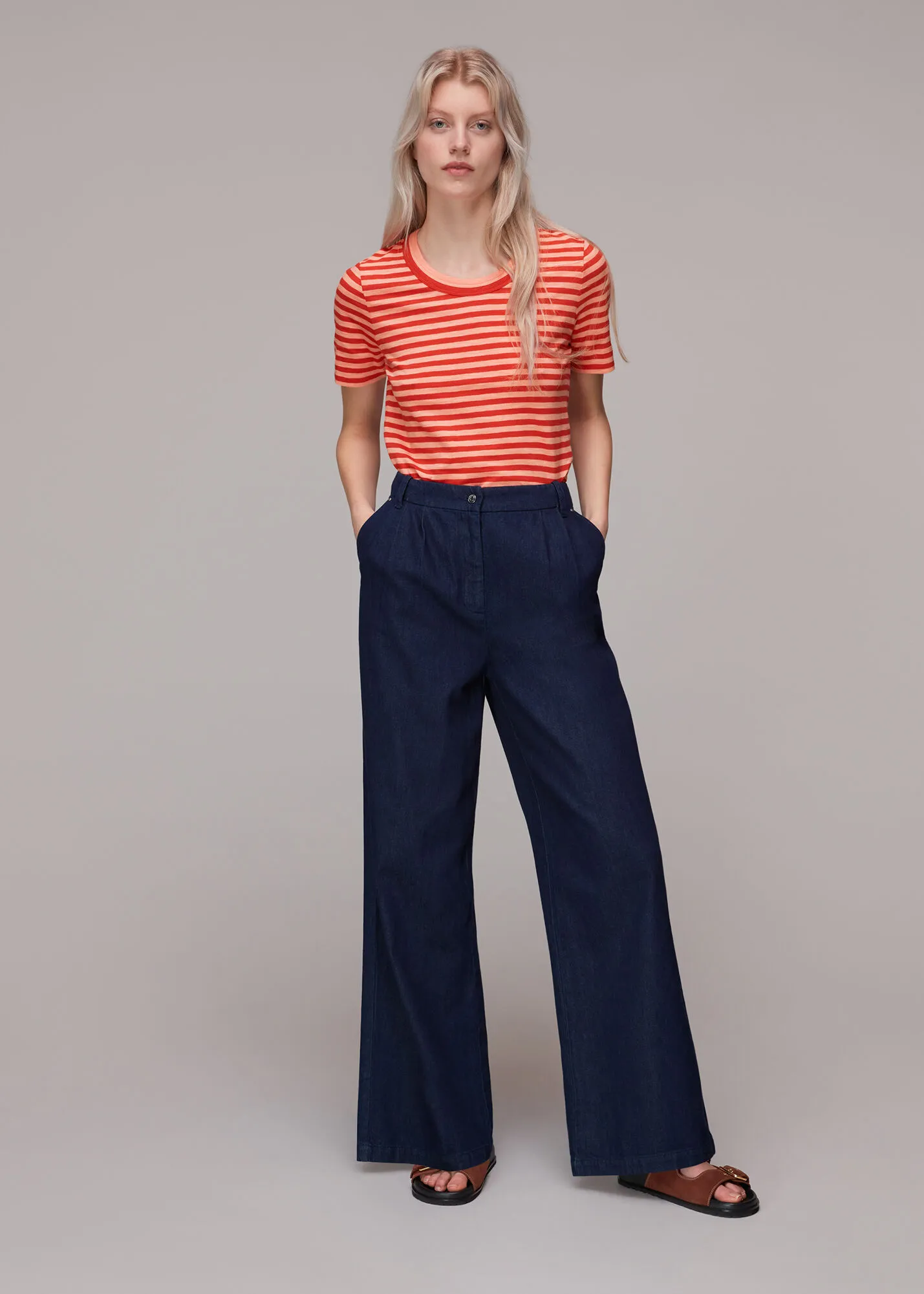 Red Rosa Double Trim Stripe TShirt