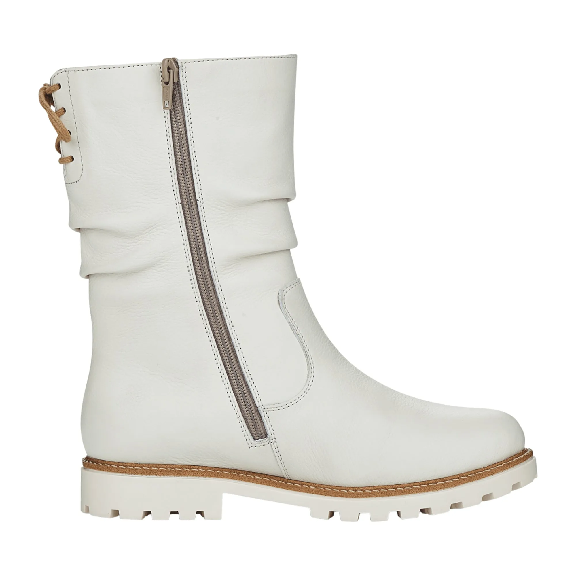 Remonte Women's White Leather Boots with Warm Lining and Non-Slip Sole