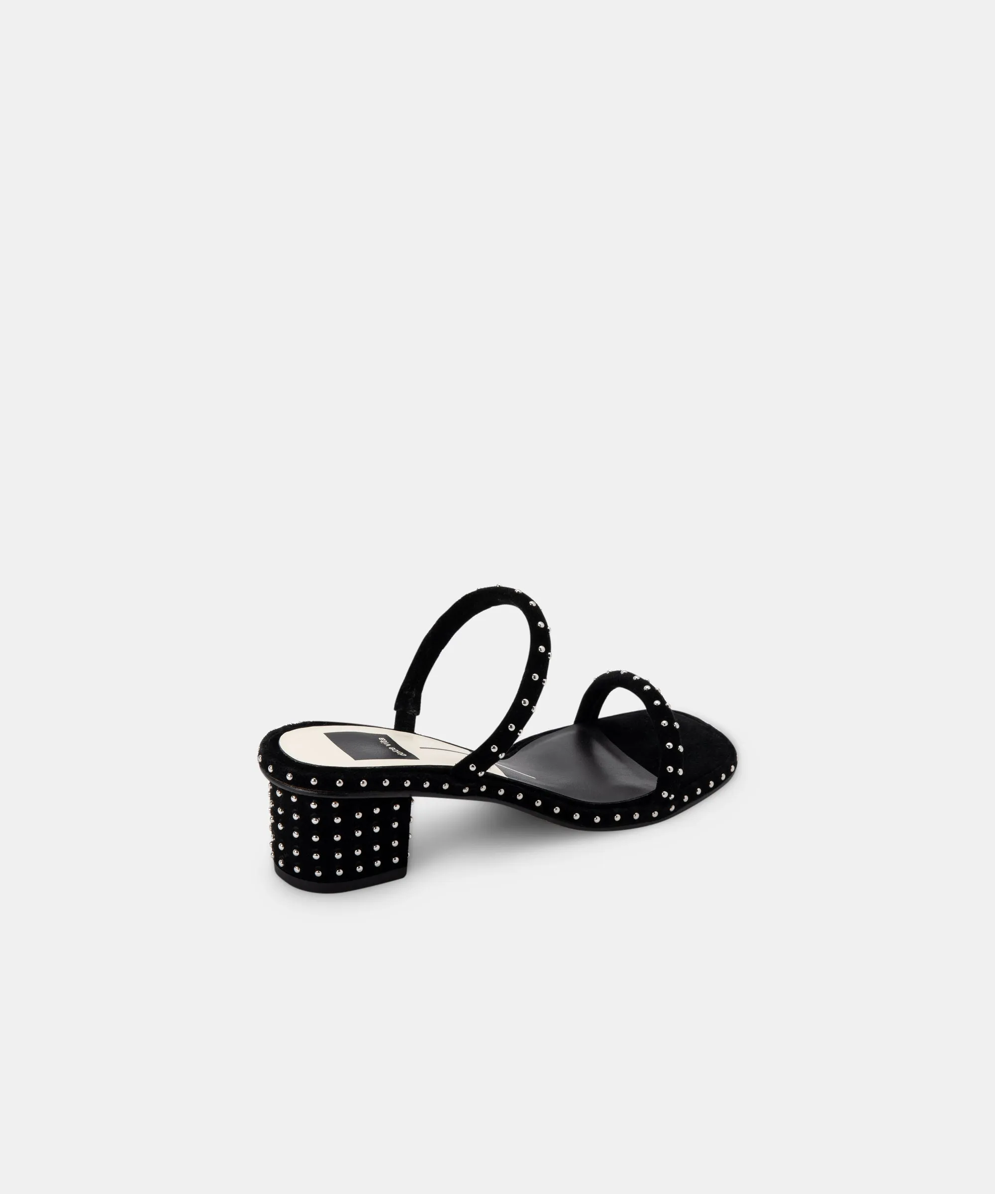 RIYA STUDDED SANDALS BLACK SUEDE - re:vita