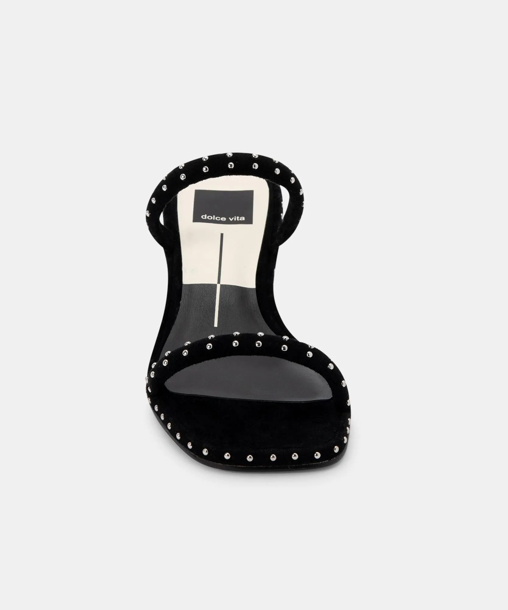 RIYA STUDDED SANDALS BLACK SUEDE - re:vita