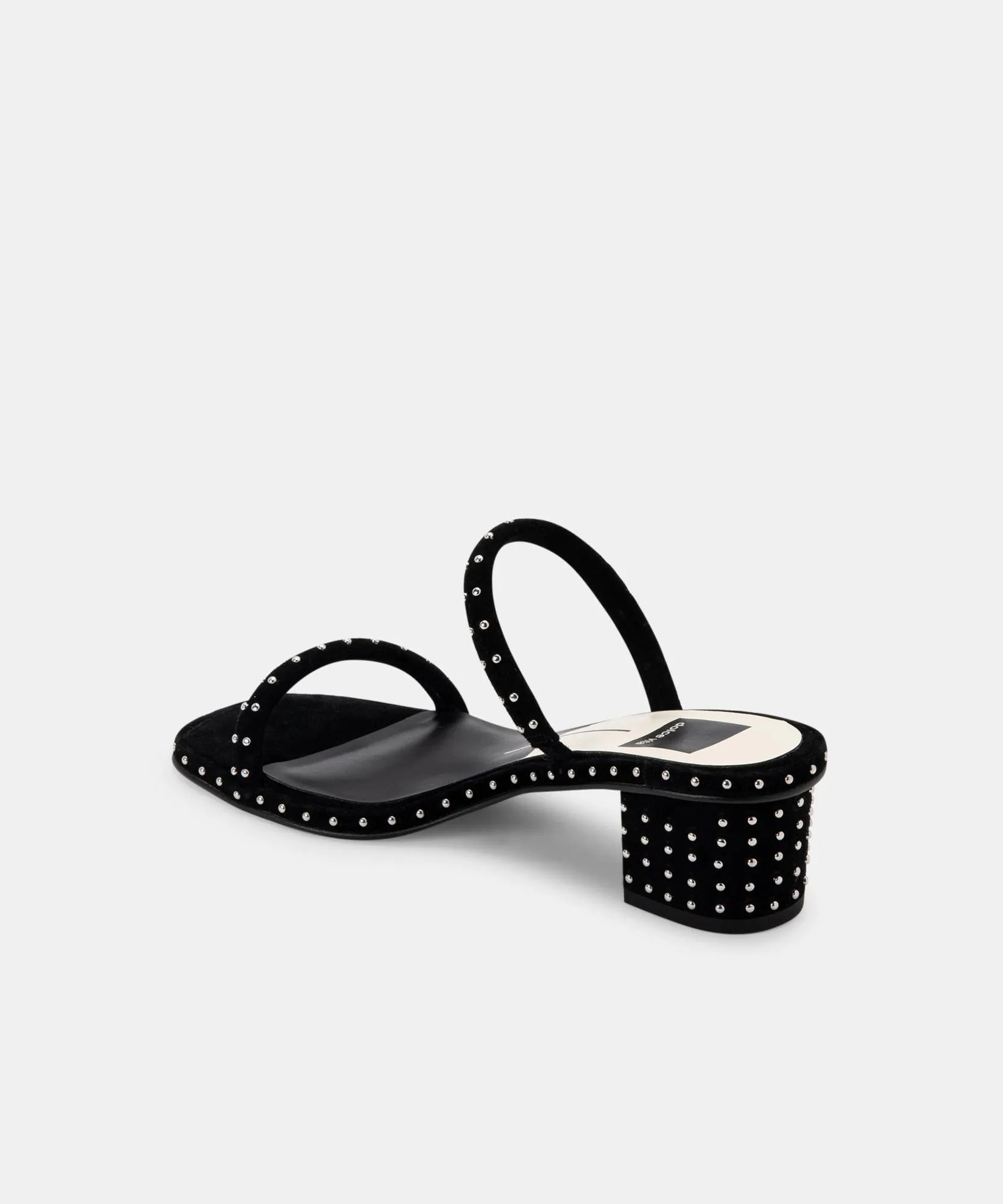 RIYA STUDDED SANDALS BLACK SUEDE - re:vita