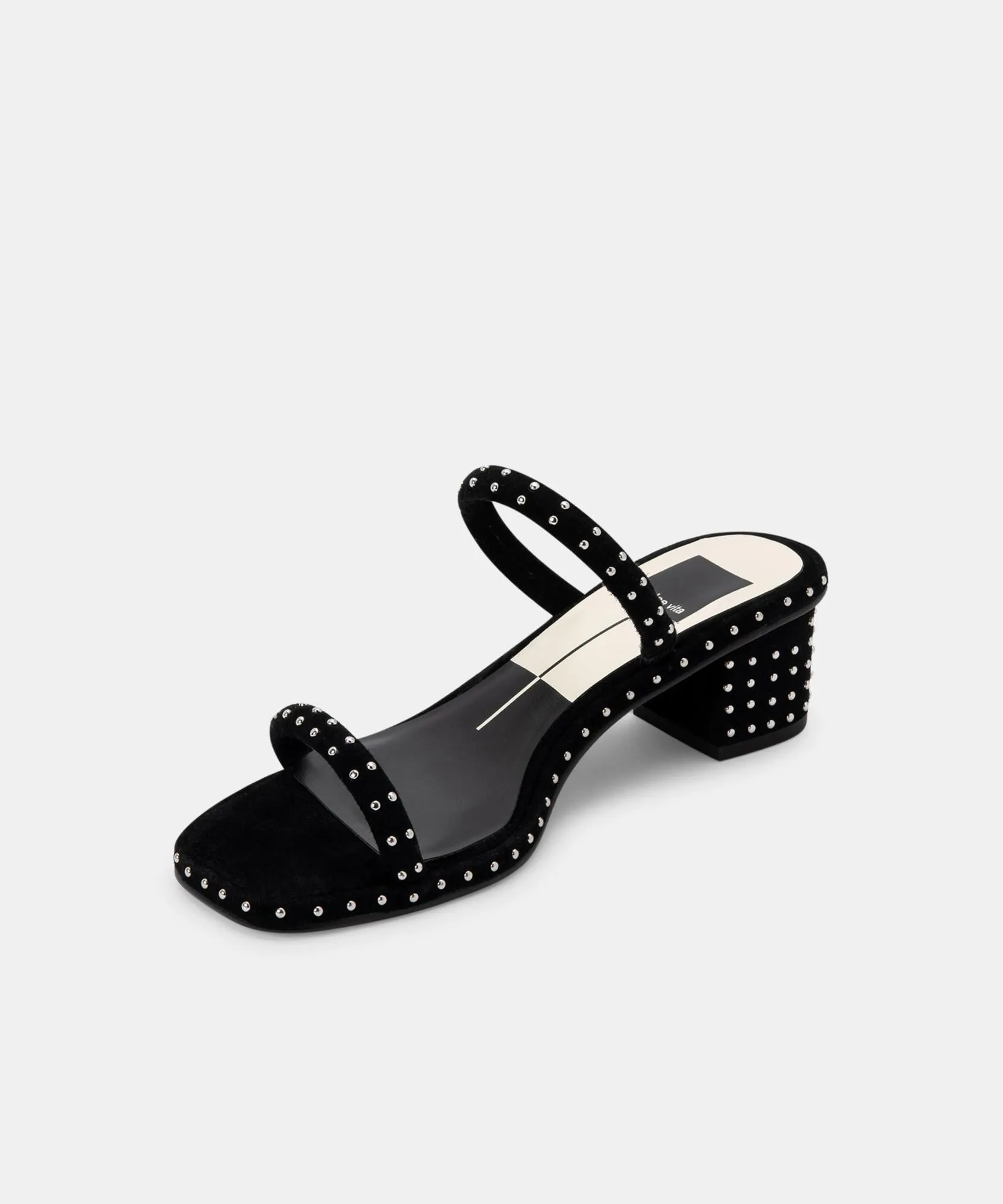 RIYA STUDDED SANDALS BLACK SUEDE - re:vita