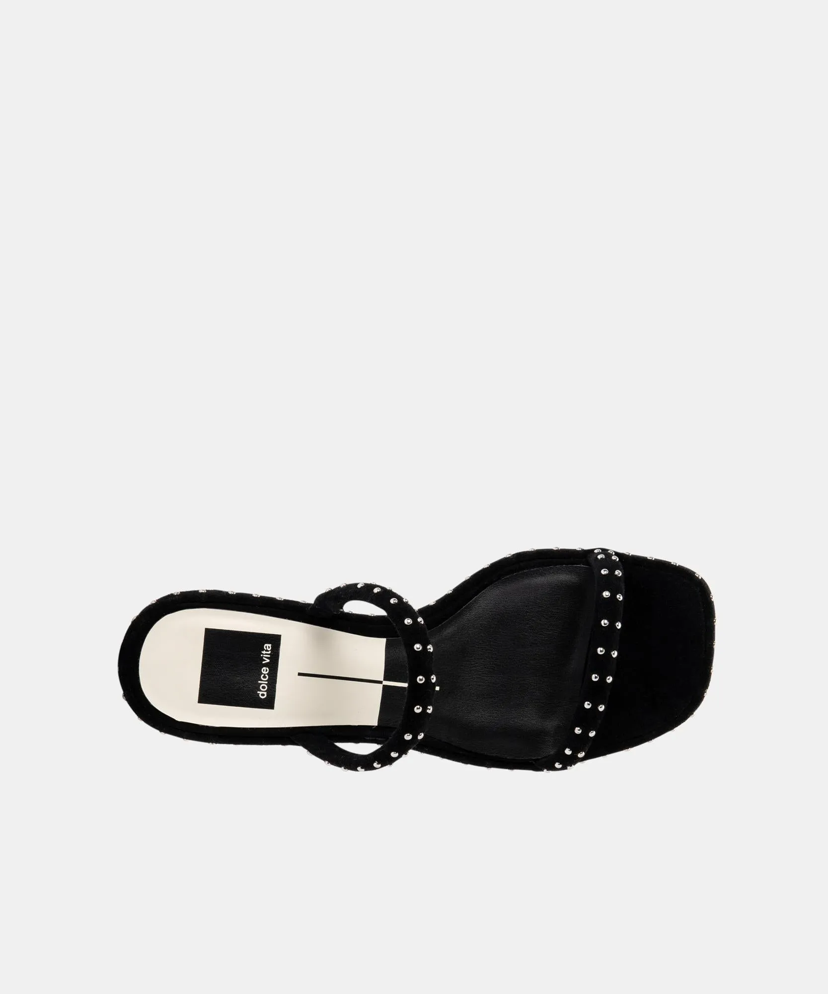 RIYA STUDDED SANDALS BLACK SUEDE - re:vita