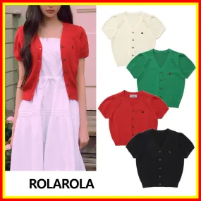 rolarola  |Street Style Plain Short Sleeves Cardigans