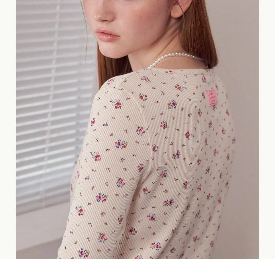 RONRON  |Heart Flower Patterns Casual Style Street Style Long Sleeves