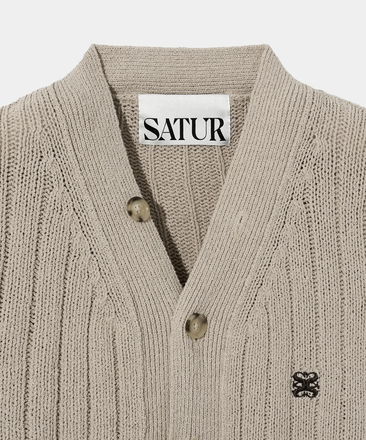 SATUR  |Unisex Street Style Plain Cotton Logo Cardigans