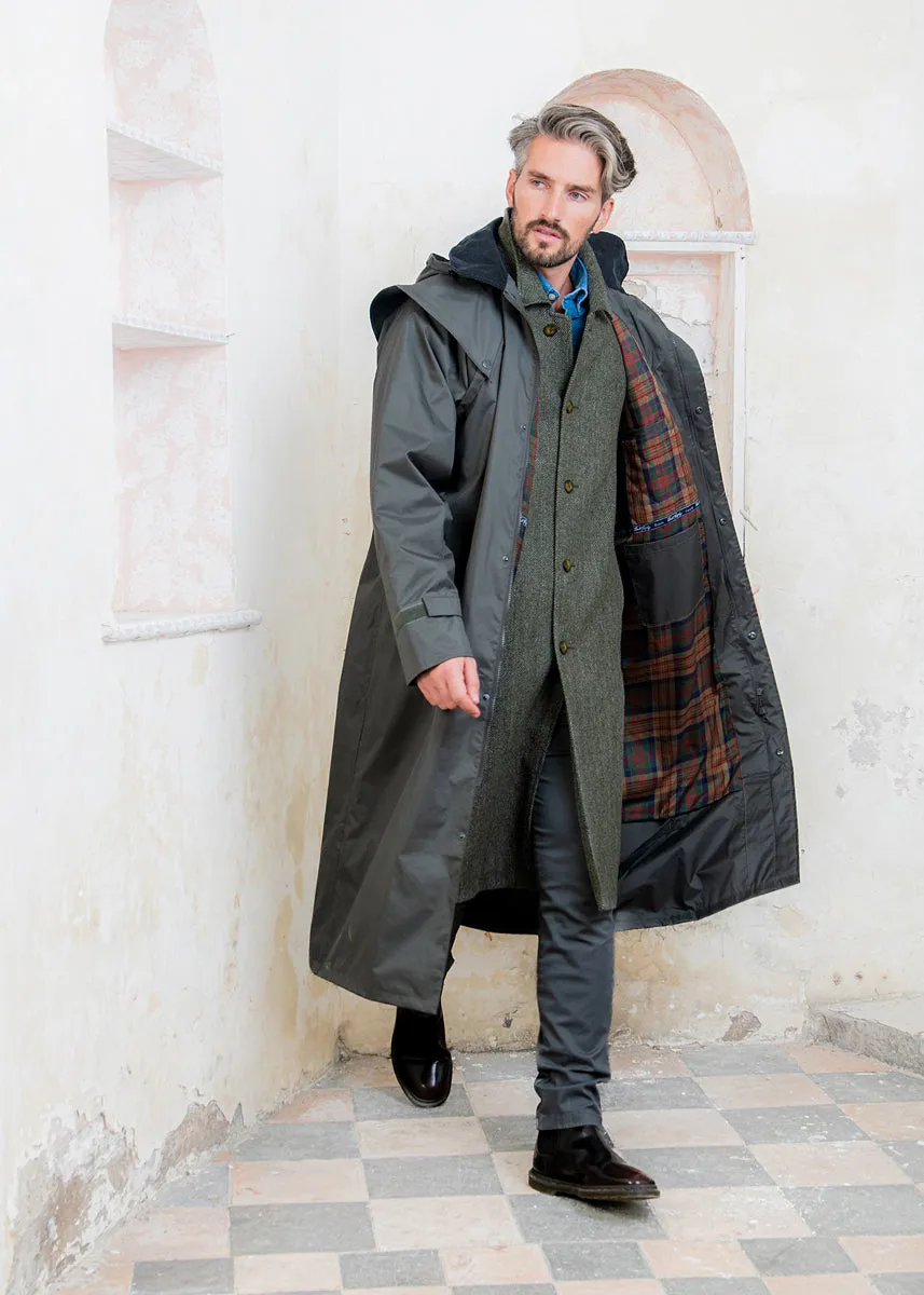 Sean Tweed Coat - Olive Wide Herringbone