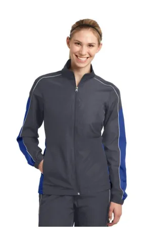Sport-Tek LST61 DISCONTINUED Ladies Piped Colorblock Wind Jacket