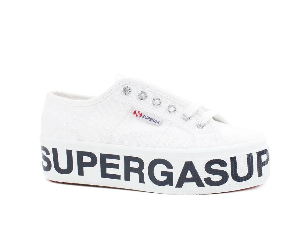 SUPERGA 2790 Platform Lettering Sneaker Donna White S7117DW