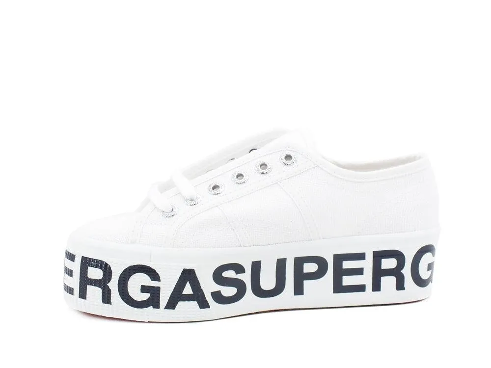 SUPERGA 2790 Platform Lettering Sneaker Donna White S7117DW