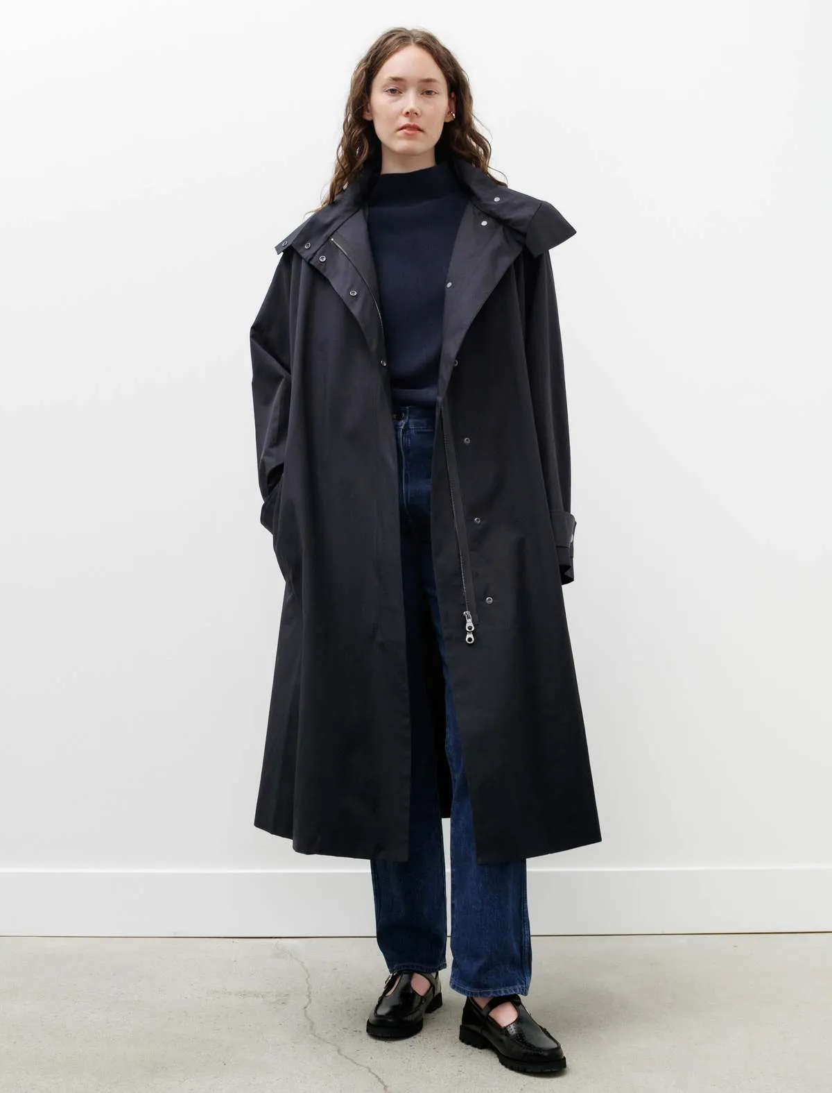 Tana Showerproof Coated Cotton Coat - Darkest Navy